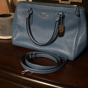 Coach Sky Blue Leather Satchel